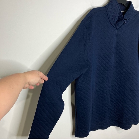 NWT St. John’s Bay navy blue quilted quarter zip pullover size XL - Picture 2 of 7